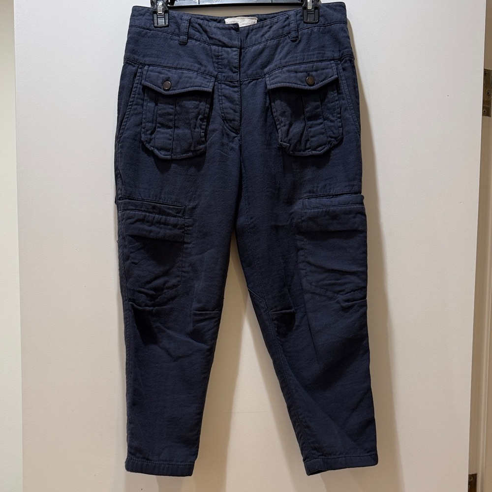 Phillip Lim Blue Cargo Cropped Pants